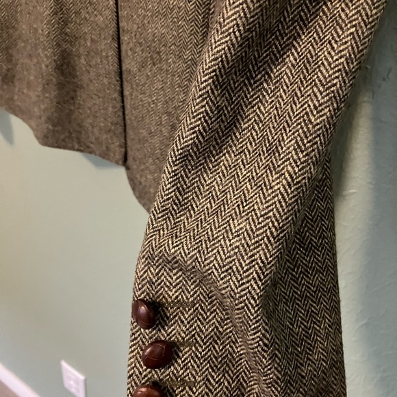 NWT Tweed Herringbone Green Wool Barbour Blazer Jacket - Picture 3 of 12